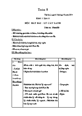 Giáo án Âm nhạc Lớp 1 - Tuần 8 - Năm học 2014-2015